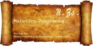 Maletics Zsuzsanna névjegykártya